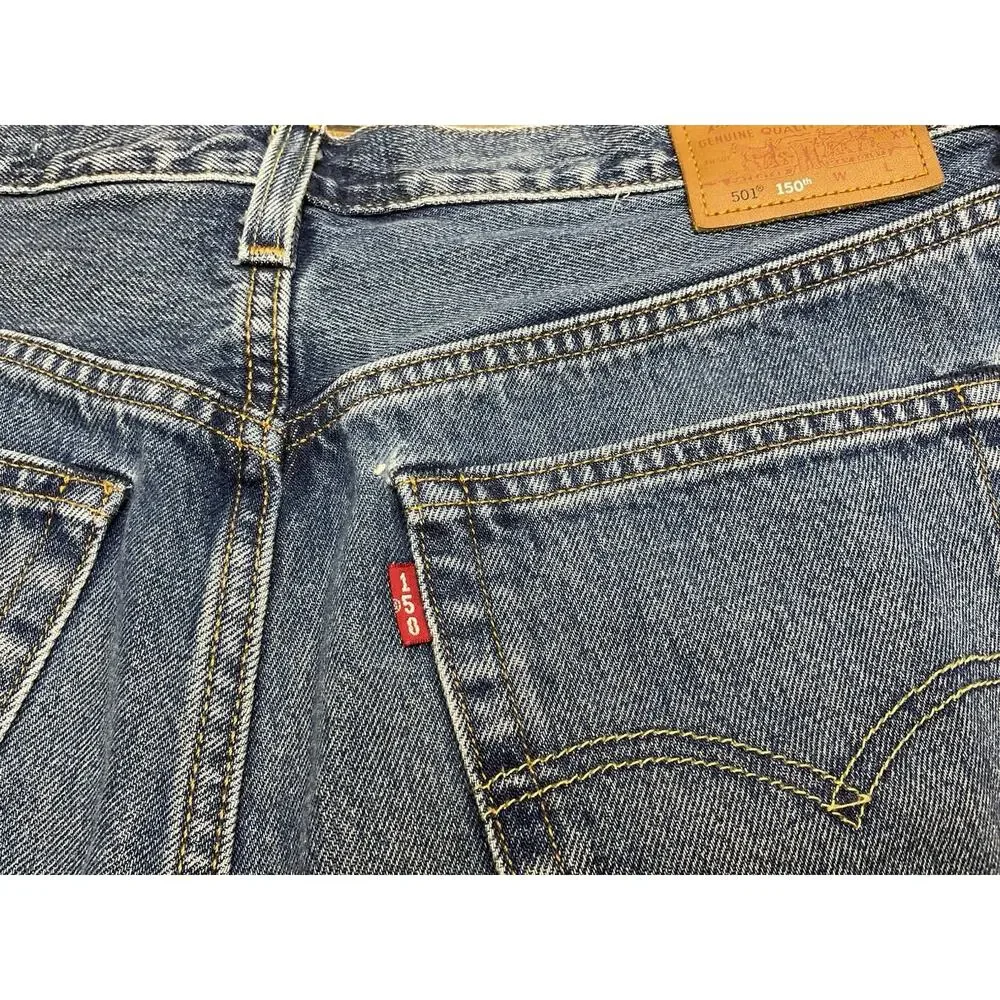 Levi's 501 150th Anniversary Button Fly Selvedge Straight Leg Jeans 31x30